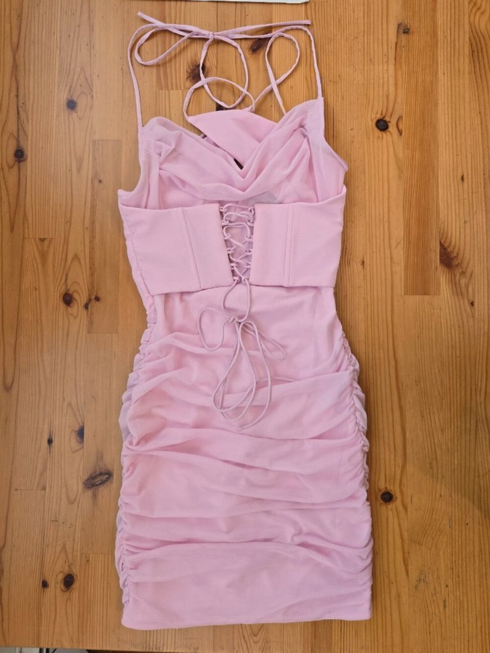 Oh Polly Pink Halter Neck Corset Mini Dress - Picture 6 of 6